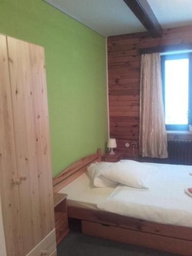 una camera con letto e finestra di Hotel Anna a Harrachov