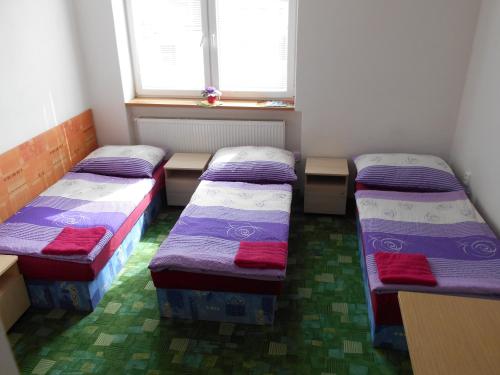 Una cama o camas en una habitación de Penzion Apartmány Zlín