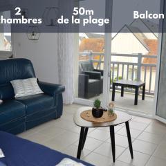 Appartement spacieux avec balcon - à 50m de la plage