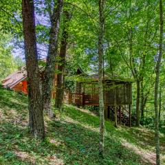 VERY private, real log cabin with hot tub!