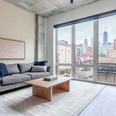 River North 1br w terrace grills yoga studio CHI-1032