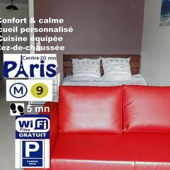 Feel At Home Paris-Montreuil 500m Metro parking privé gratuit