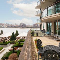 Terraced riverview apartment