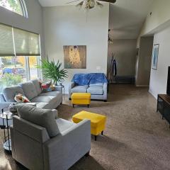 Fully furnished home with lots of natural lighting and personal office space