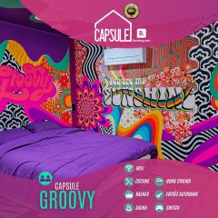 Capsule Groovy-Jacuzzi-Sauna-Billard-Netflix- Nintendo Switch & Jeux