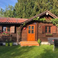 Gemütliche Blockhütte mit großem Garten