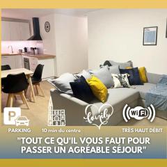 Grand Appart Neuf Lumineux, parking gratuit, 10 min Centre