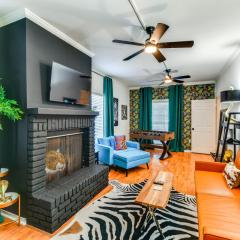 Colorful Baton Rouge Home Deck, Grill and Fire Pit