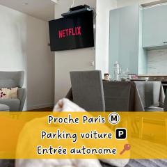 Appartement entier calme - Parking couvert FREE - Proche Paris et château