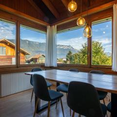 Alpine view with balcony near Interlaken