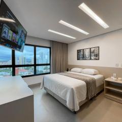 Flat com Cama King e Vista Panorâmica da Cidade