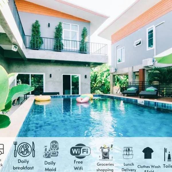 Villa Rajapruek Entire 3 villa with pool near Airport and city center, hotel in Chiang Mai