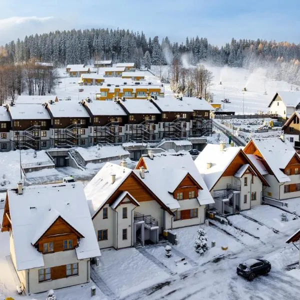 Wonder Home - Domek górski Karmel z balkonem i kominkiem - dozorowane osiedle z placem zabaw, tuż przy stoku narciarskim, hotel Karpaczban