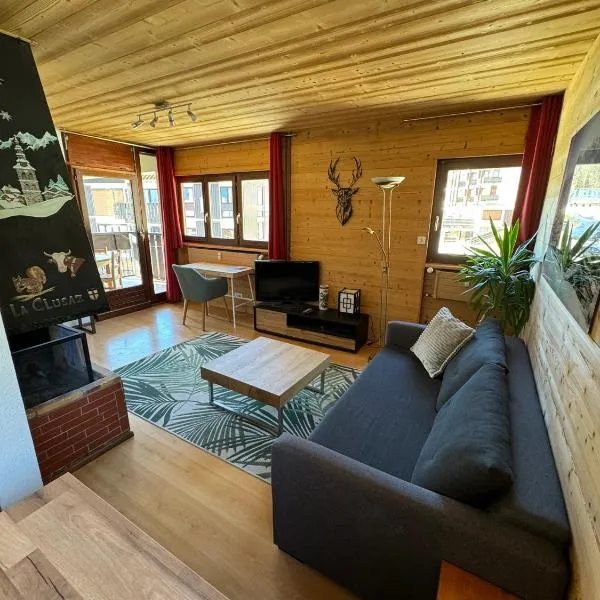 La Clusaz में, होटल Appartement T2 ambiance chalet centre village