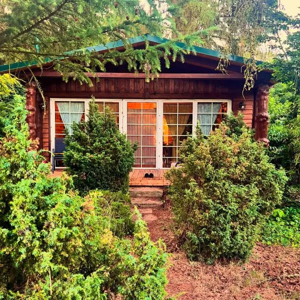 Holzhaus Bärenhöhle am Wald und See, hotel en Neuruppin