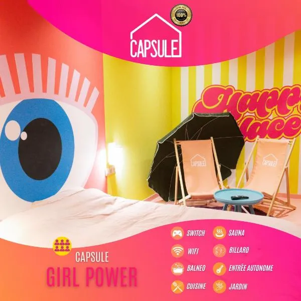 Capsule Girl Power SPA - balneo - Sauna - Karaoké - Billard - 2 chambres, hotell Charlerois