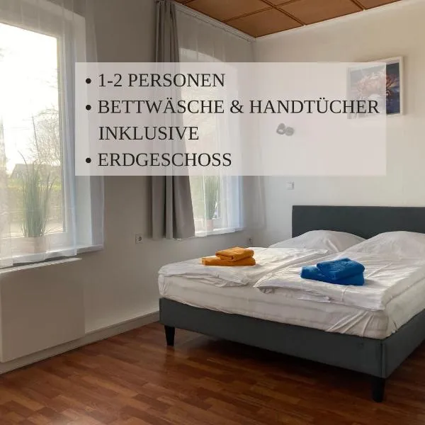 Haus Krabbe, Doppelzimmer 4, für 1-2 Personen, Doppelbett, ohne Küche, zentral gelegen, am Elbe-Weser-Radweg mit Fahrradunterstellmöglichkeit, auch für E-Bikes, ideal für Kurzaufenthalte, Smart-TV 42 Zoll, kostenfreier Parkplatz,, готель у місті Бремергафен