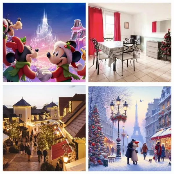 Disney, very nice 2 bedrooms family apartment, wifi, NETFLIX 8 pers，位于谢西的酒店