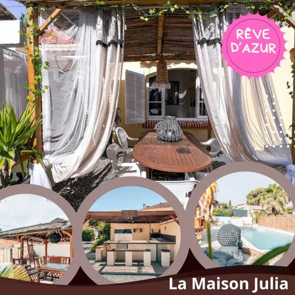 Rêve D'azur, 2 chambres, maison Julia en Bord de Mer à La Nartelle, Piscine partagée, Parking & Terrasse BBQ, Wifi et Draps Inclus plage à pied, hotel Sainte-Maxime