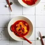 Kimchi Seafood Soup in Bowls