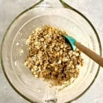 Stir peanut butter mixture into oats and nuts.