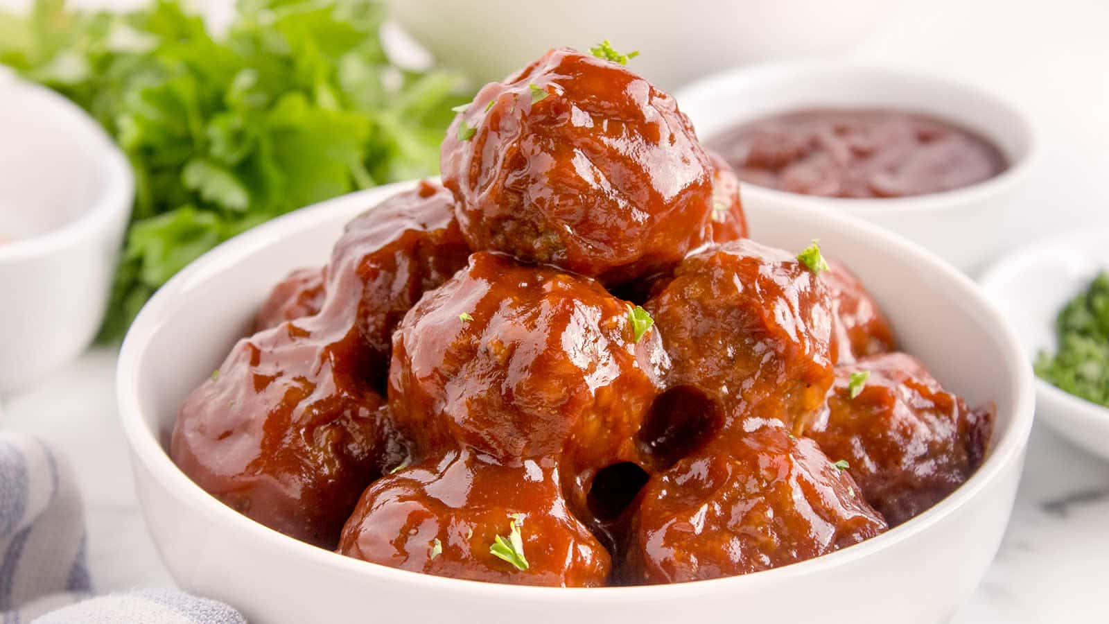 Crockpot BBQ Meatballs recipe by Cheerful Cook.