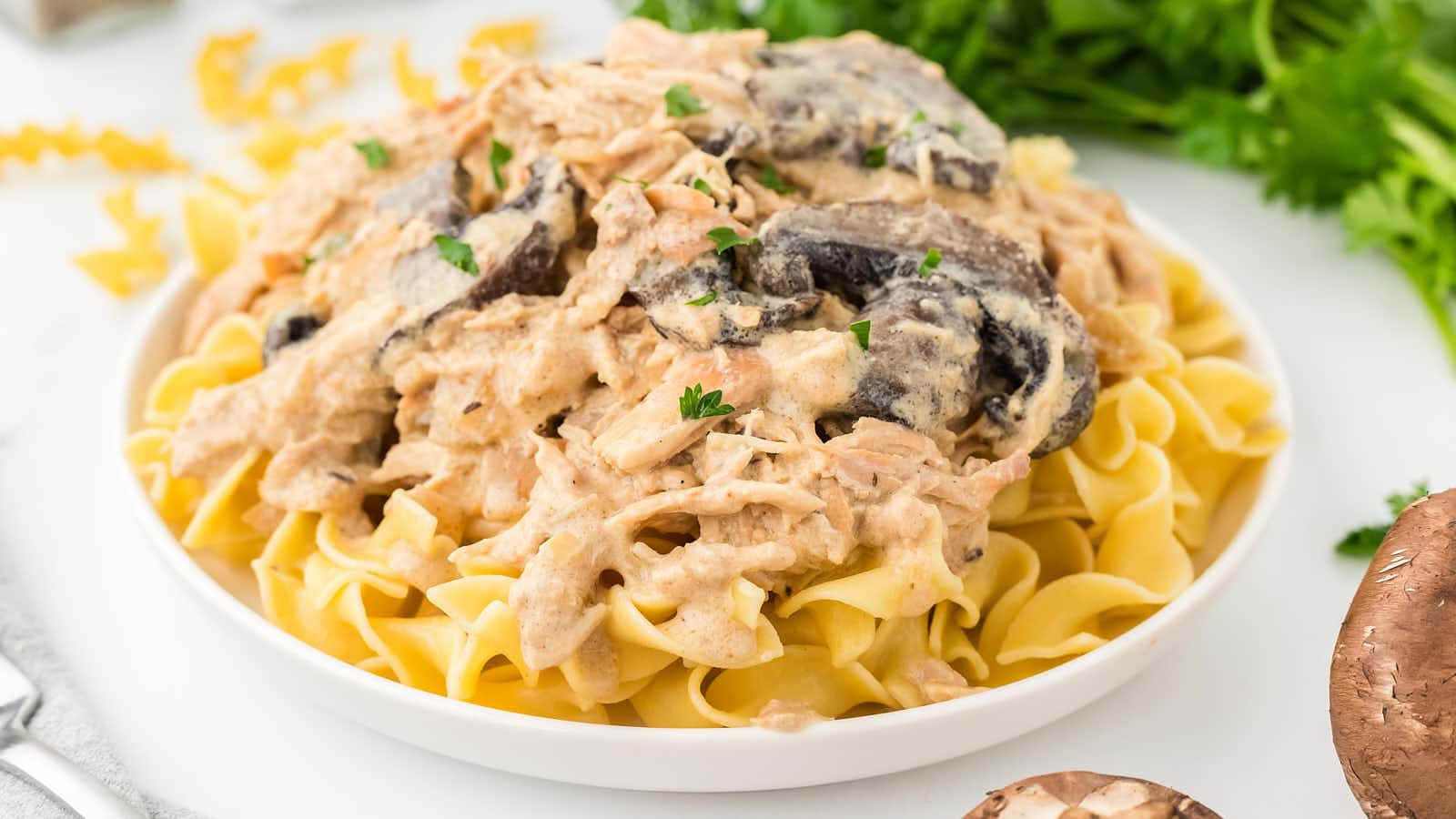 Slow Cooker Chicken Stroganoff recipe by Cheerful Cook.