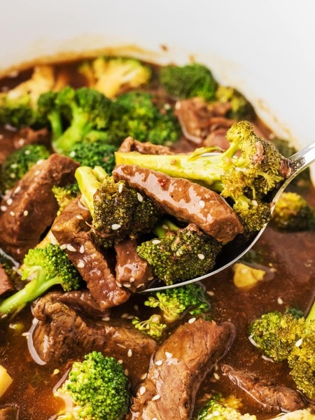 Beef and Broccoli in the slow cooker.