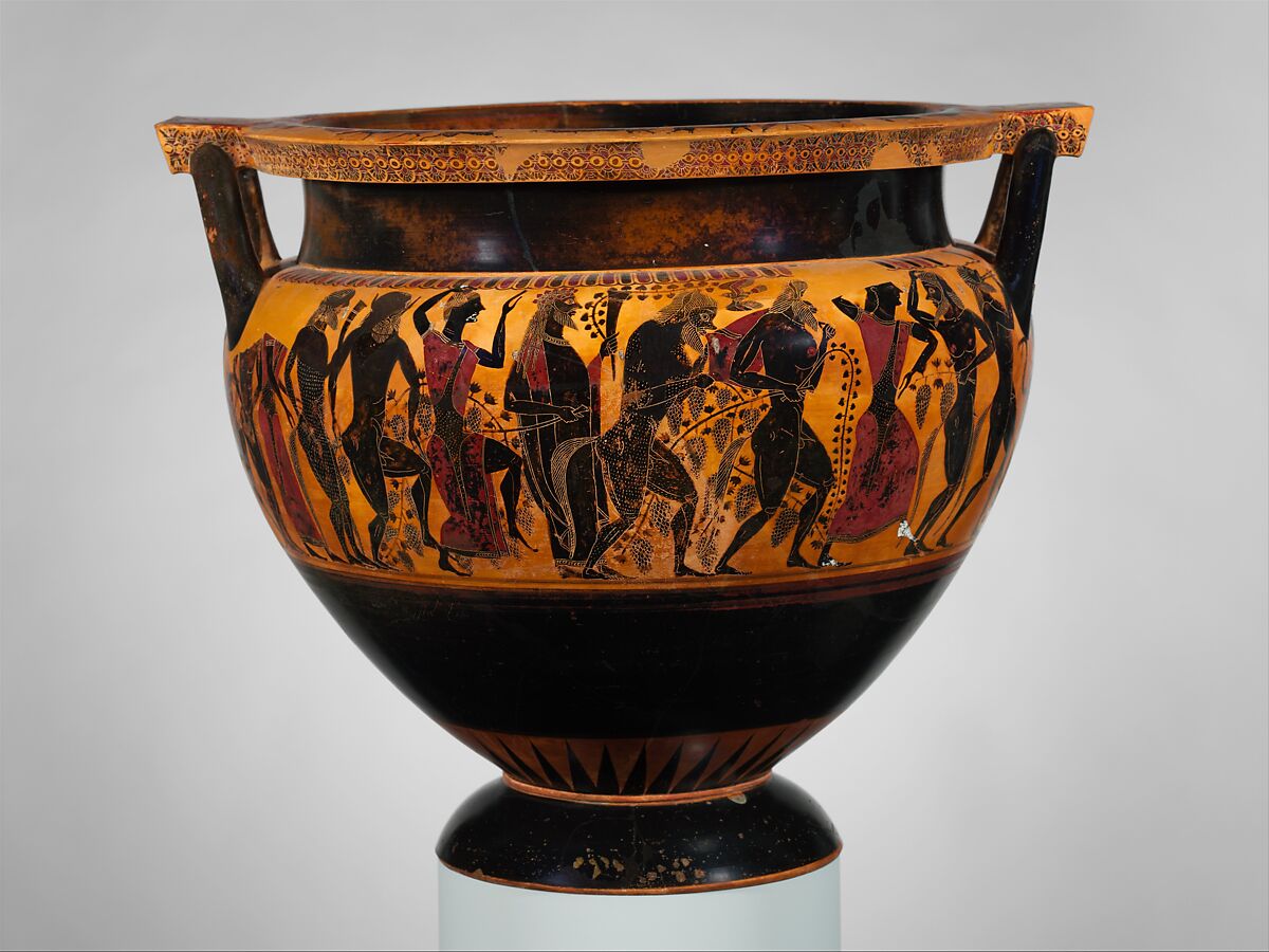 Terracotta column-krater (bowl for mixing wine and water)