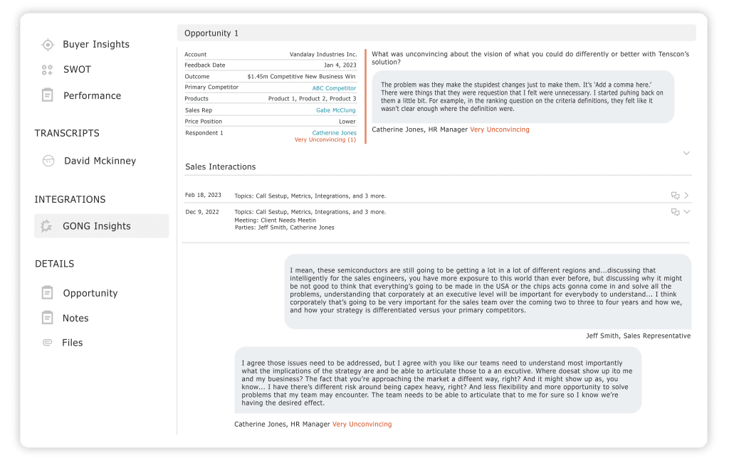 TruVoice dashboard displaiyng insights for an account