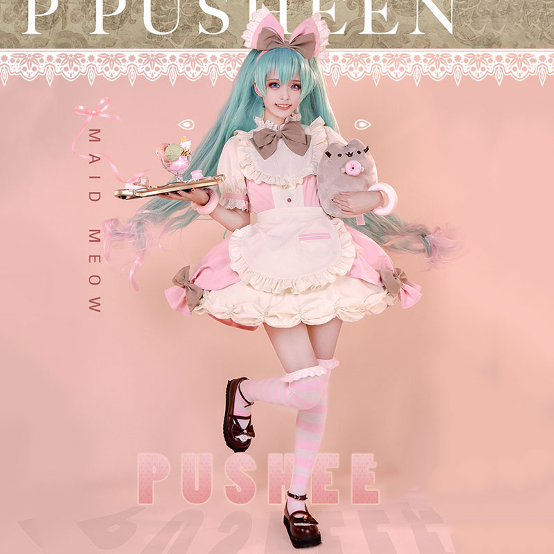 初音ミク　Pusheen　プシーン　萌え　メイド服