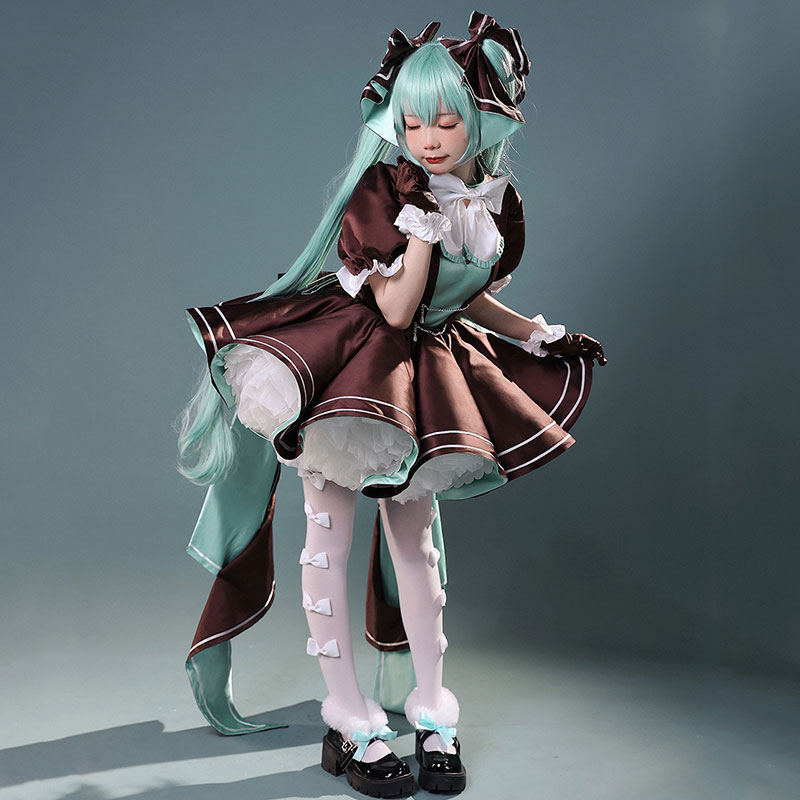 初音 ミク　Miku　ウサギ洋服　感謝祭　舞台衣装　コスチューム　ワンピース　