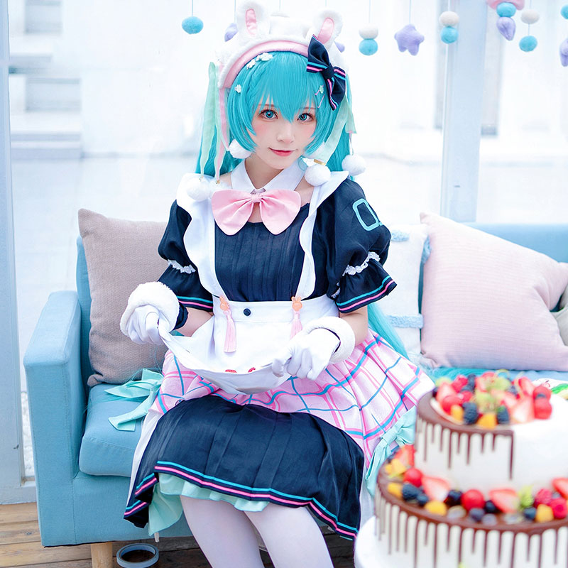 初音ミク　miku　マジカルミク　コスチューム　可愛い　メイド服　デザート　ウサギ　