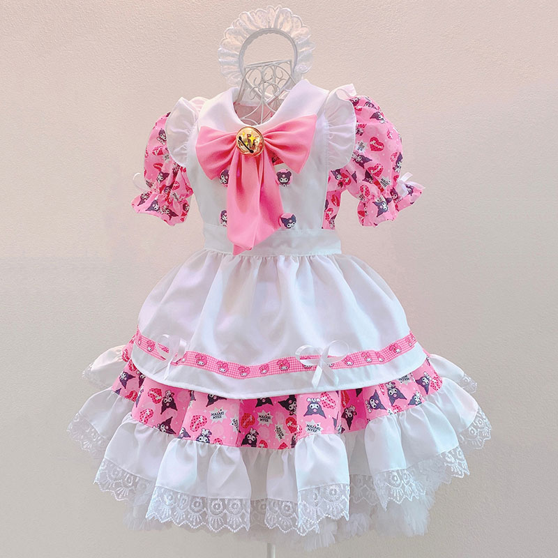 メイド服　3点セットスカート コスチューム ピンク かわいい　華麗  プリンセス ロリータ