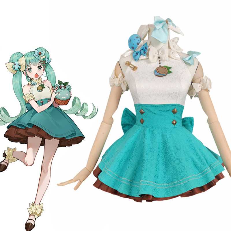 初音ミク　コスプレ衣装　みずいろ　かわいい　蝶結び　仮装 「初音ミク SweetSweetsシリーズフィギュア－チョコミント－」