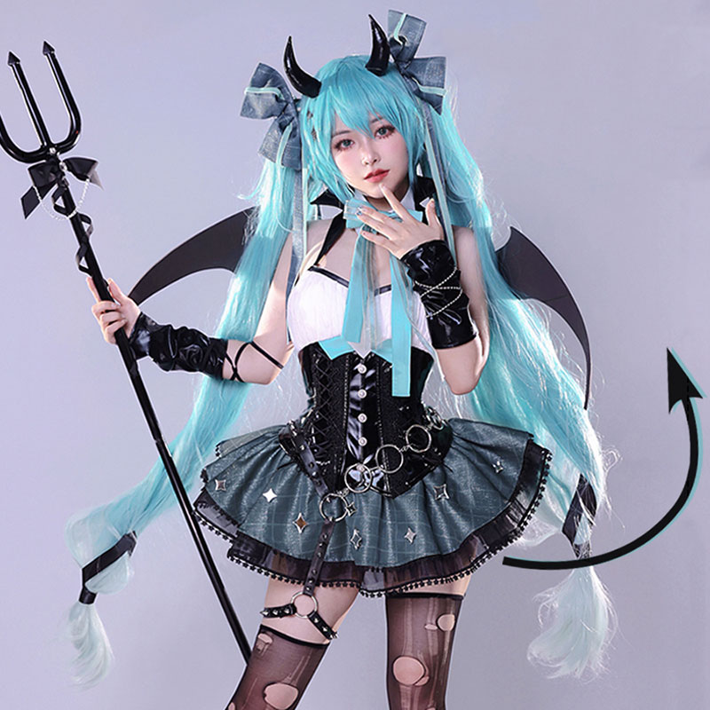 初音ミク　コスプレ衣装　超可愛い　悪魔　ミニ丈　コスチューム