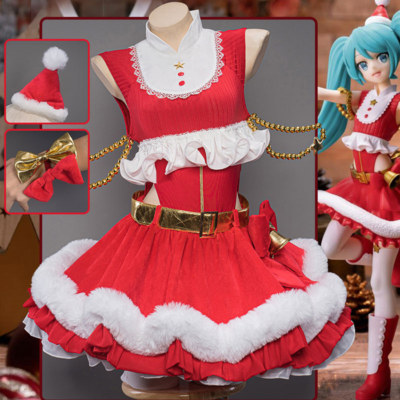 初音ミク　コスプレ衣装　コスチューム　クリスマス　女装　可愛い　モフモフ