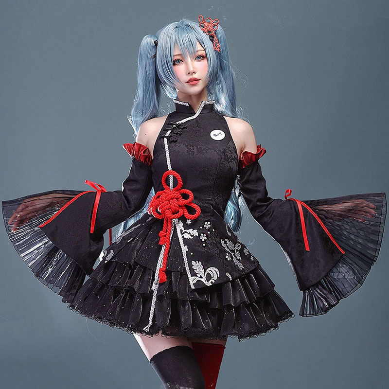 初音ミク　コスプレ衣装　中華風　ロリータ　オリジナル　かわいい　中華　ブラック