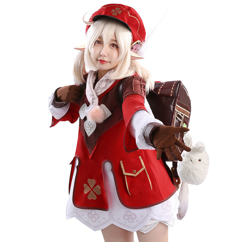 原神　クレー　Klee　ゲーム服　走る太陽　少女　赤　ドレス　仮装　コスプレ衣装　　　