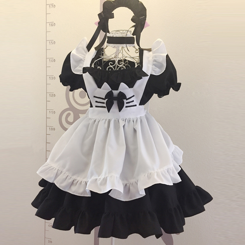 猫耳 メイド服 黒白 クラッシク風メイド服