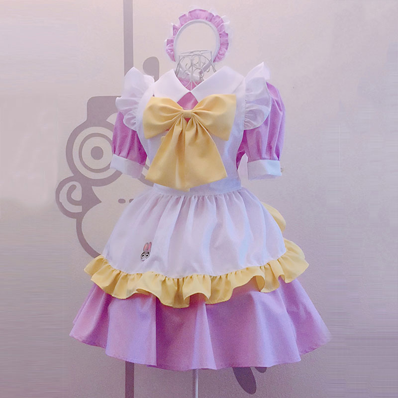 メイド服 可愛い 荷葉フリル ４点セット スカート コスプレ衣装