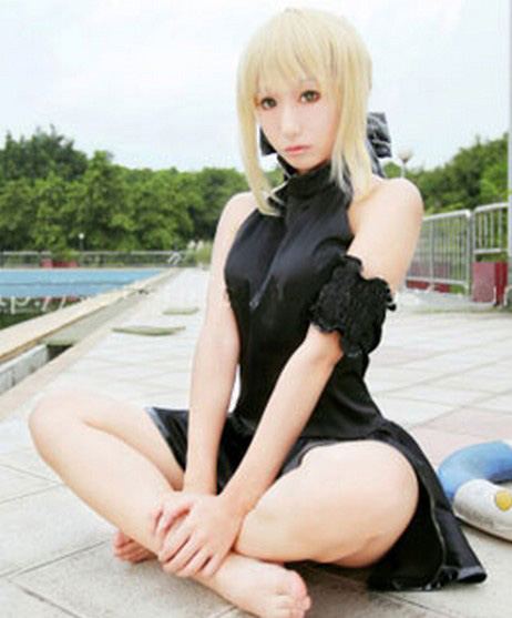 Fate/Zero セイバー（Saber） 水着風 ジャンパースカート コスプレ衣装（フリーサイズ）