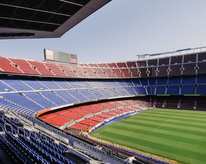 Empty football stadium