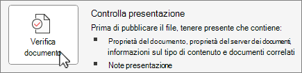 Schermata di controllo dei problemi