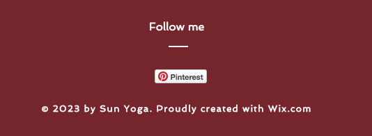 screenshot of pinterest follow me button in the footer of a wix site