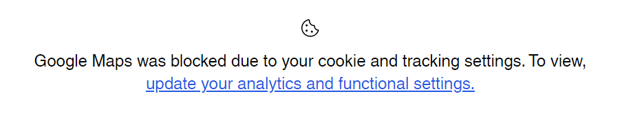 訪問者に Cookie 設定を更新するよう招待する Google マップのプレースホルダ