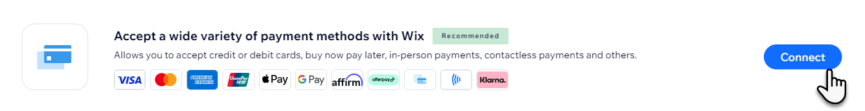 connecter wix Payments,