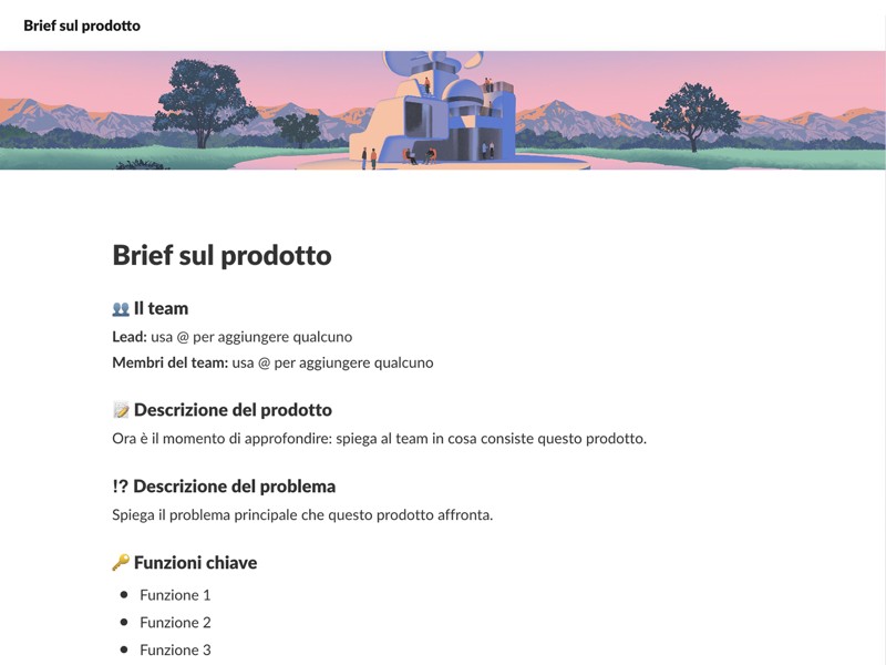 Definisci gli obiettivi del prodotto, descrivi i problemi e la strategia generale.