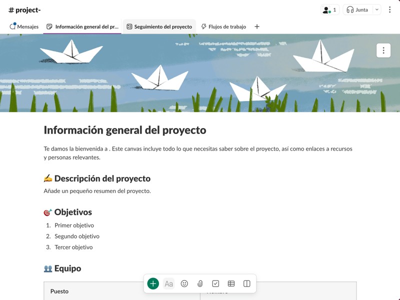 Todo lo que necesitas para mantener un proyecto en marcha, desde un resumen inicial hasta un seguimiento de las tareas diarias, así como un espacio para las conversaciones en tiempo real.