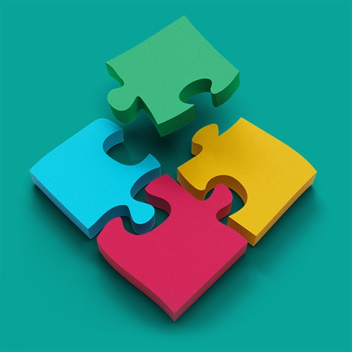 Standard Operating Procedure Template, symbolized by a multi-colored puzzle